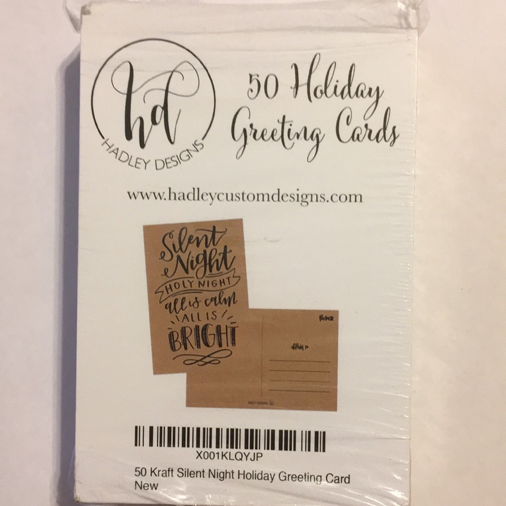 50ct Kraft Silent Night holiday greeting cards